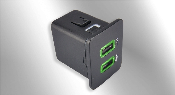Automotive Data Comm. / Charger Solution-►Dual Port USB Charger with Data Transportation